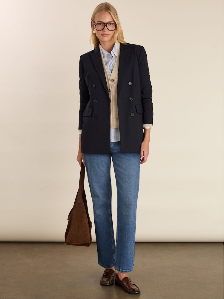 Baukjen Cream Ruth V-Neck Wool Blend Cardigan - Image 2 of 4