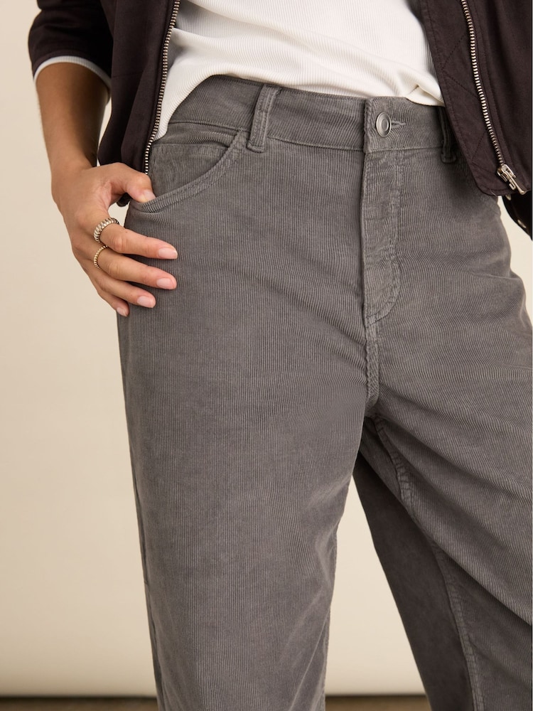Bethany Grey Corduroy Wide Leg Trousers - Image 2 of 5 Bethany Grey Corduroy Wide Leg Trousers - Image 2 of 5