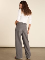 Bethany Grey Corduroy Wide Leg Trousers - Image 4 of 5
