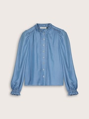 Baukjen Blue Zoe Frill Neck Blouse - Image 5 of 5