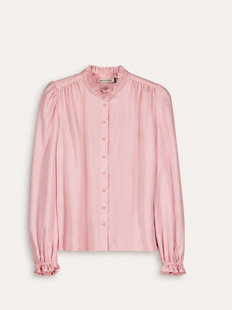 Baukjen Pink Tara Frill Neck Blouse - Image 5 of 5 Baukjen Pink Tara Frill Neck Blouse - Image 5 of 5