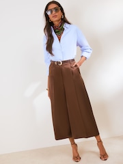 Friends Like These Brown Tailored Satin Culottes - Image 3 of 5