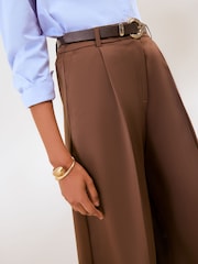 Friends Like These Brown Tailored Satin Culottes - Image 4 of 5