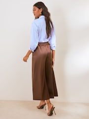 Friends Like These Brown Tailored Satin Culottes - Image 5 of 5