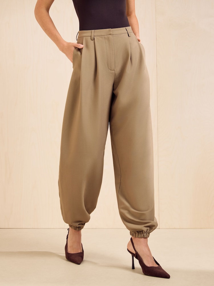 Friends Like These Neutral Tailored Balloon Trousers - Image 2 of 5