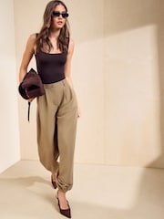 Friends Like These Neutral Tailored Balloon Trousers - Image 4 of 5