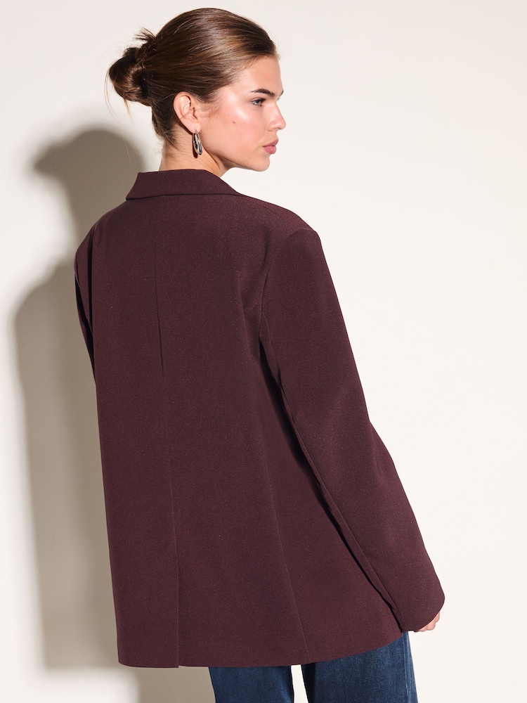 Friends Like These Purple Fig Oversized Boyfriend Blazer - Image 4 of 4