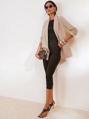 Friends Like These Neutral Double Breasted Boyfriend Blazer - Image 3 of 5