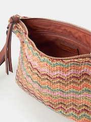Accessorize Brown Stripe Raffia Cross-Body Bag - Image 2 of 2