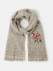 Accessorize Natural Floral Check Print Blanket Scarf - Image 1 of 2