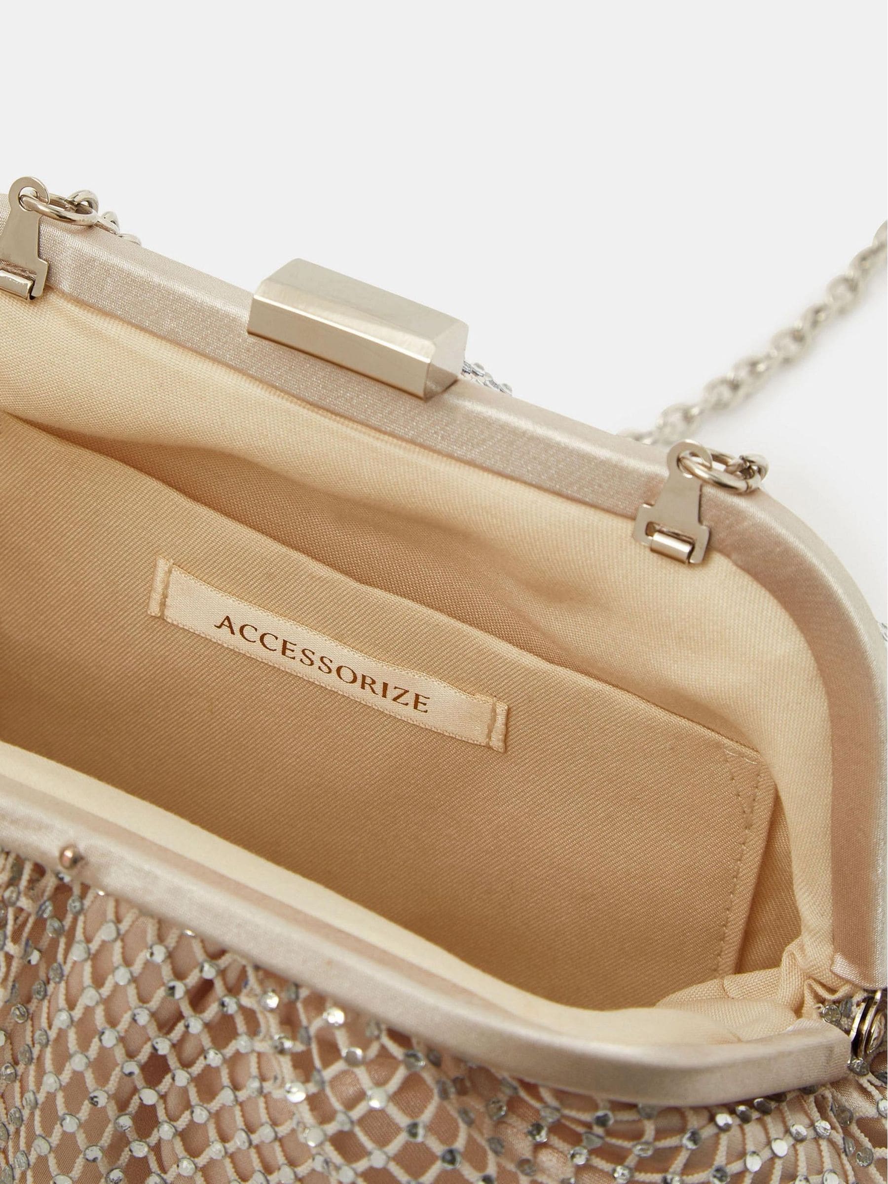 Buy Accessorize Natural Sequin Clip Frame Clutch from Next Czech
