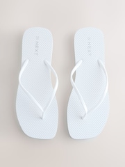 White Square Toe Flip Flops - Image 1 of 5