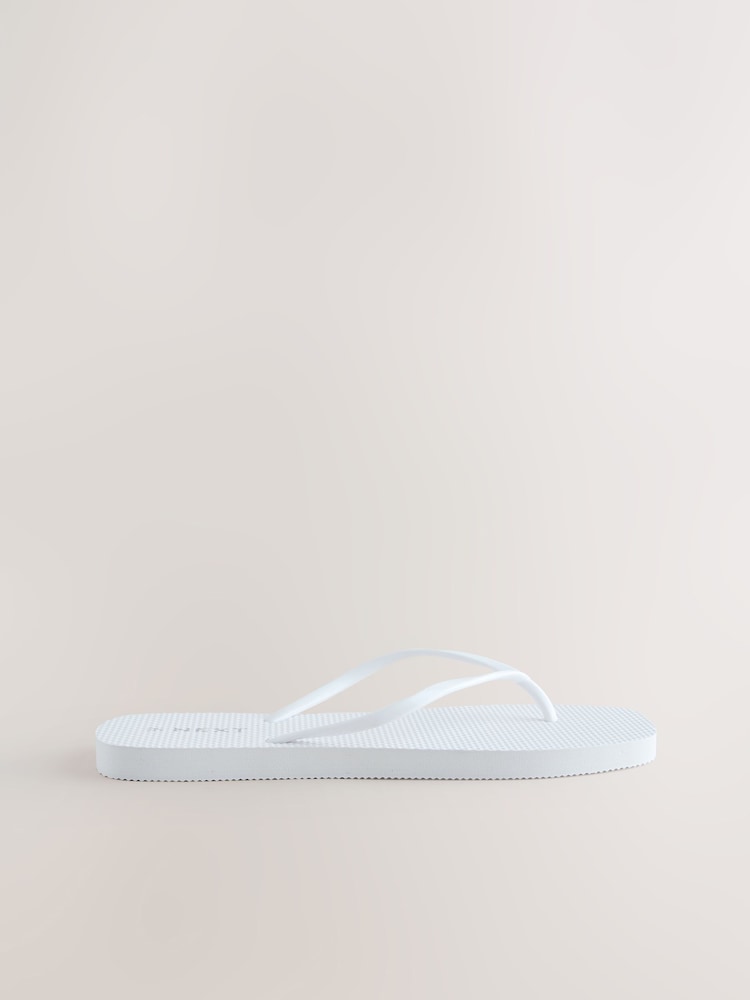 White Square Toe Flip Flops - Image 2 of 5