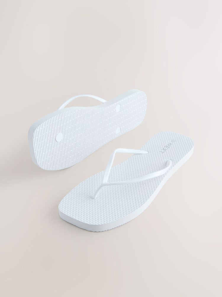 White Square Toe Flip Flops - Image 5 of 5