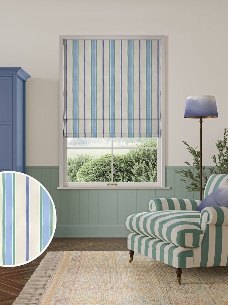 Bluebellgray Atlantic Seaside Stripe Made to Measure Blinds - Image 1 of 6