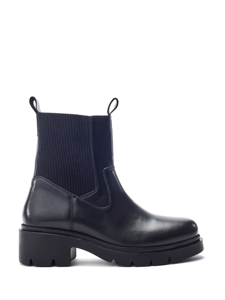 Moda in Pelle Olliia Ribbed Elastic Block Heel Boots - Imaginea 2 din 4