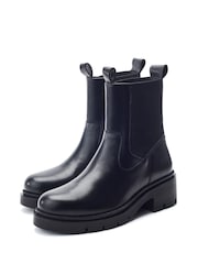 Moda in Pelle Olliia Ribbed Elastic Block Heel Boots - Imaginea 3 din 4