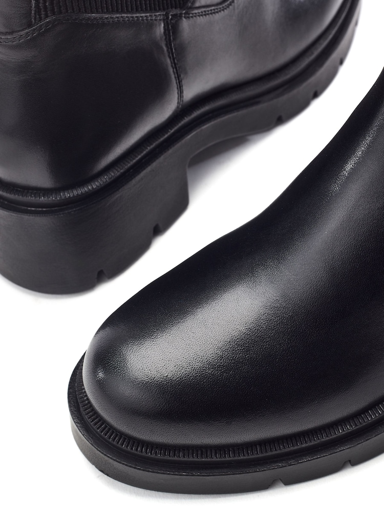 Moda in Pelle Olliia Ribbed Elastic Block Heel Boots - Imaginea 4 din 4