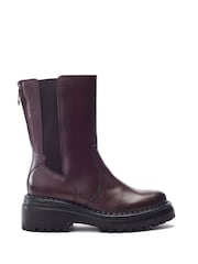 Moda in Pelle Red Luccio Zip Detail Wedge Chelsea Boots - Image 1 of 4