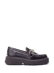 Moda in Pelle Brown Eisa Chunky Loafers With Detailed Apron Trim - Image 1 of 4