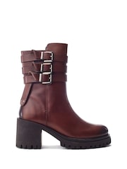Maro - Moda in Pelle Sh Ariss Heeled Chunky Buckle Boots - Imaginea 1 din 4