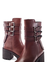 Maro - Moda in Pelle Sh Ariss Heeled Chunky Buckle Boots - Imaginea 3 din 4