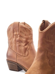 بني - بوت كاحل Western مطرز Okuri من Moda in Pelle - صورة 4 من 4