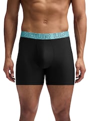 Under Armour Black Performance Tech Solid 6" Boxers 3 Pack - Image 3 of 5