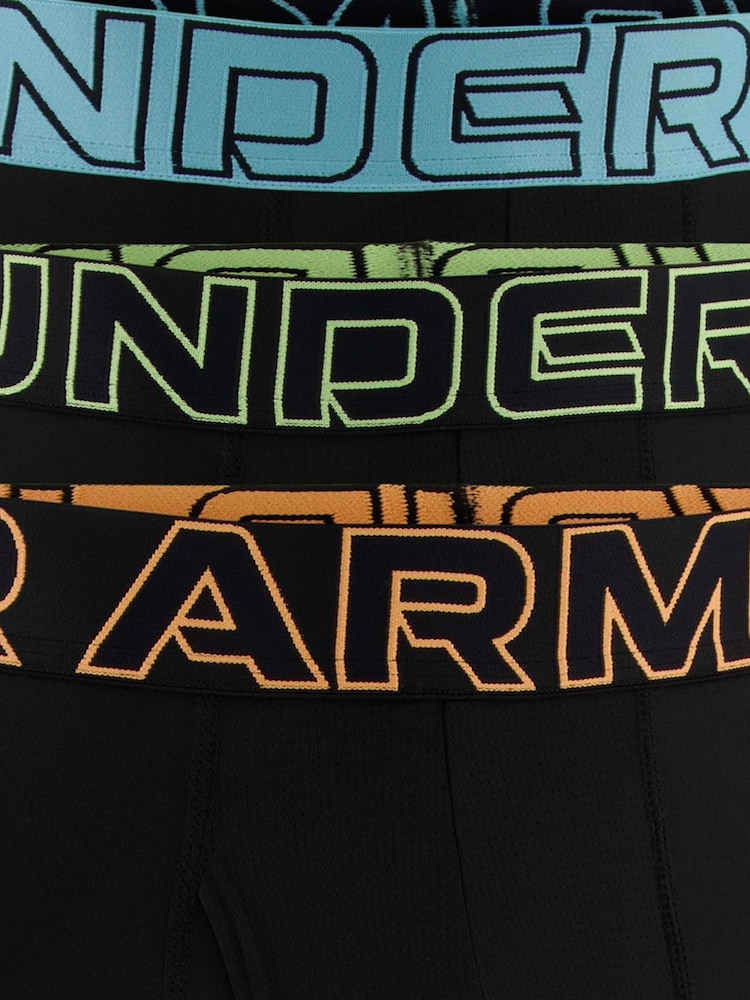 Under Armour Black Performance Tech Solid 6" Boxers 3 Pack - Image 5 of 5