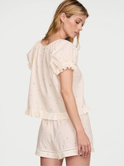 Victoria's Secret Coconut White Ditsy Floral Puff Sleeve Short Pyjama Set - Image 2 of 2
