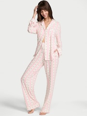 Victoria's Secret Pretty Blossom Pink Palms Modal Long Pyjamas Set - Image 2 of 3