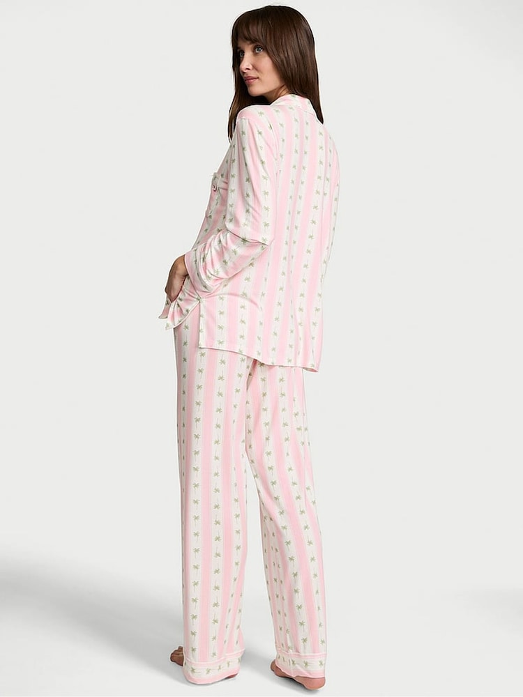Victoria's Secret Pretty Blossom Pink Palms Modal Long Pyjamas Set - Image 3 of 3