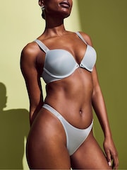 Victoria's Secret Linen Blue Thong Stripe Shine Strap Knickers - Image 3 of 4
