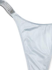 Victoria's Secret Linen Blue Thong Stripe Shine Strap Knickers - Image 4 of 4