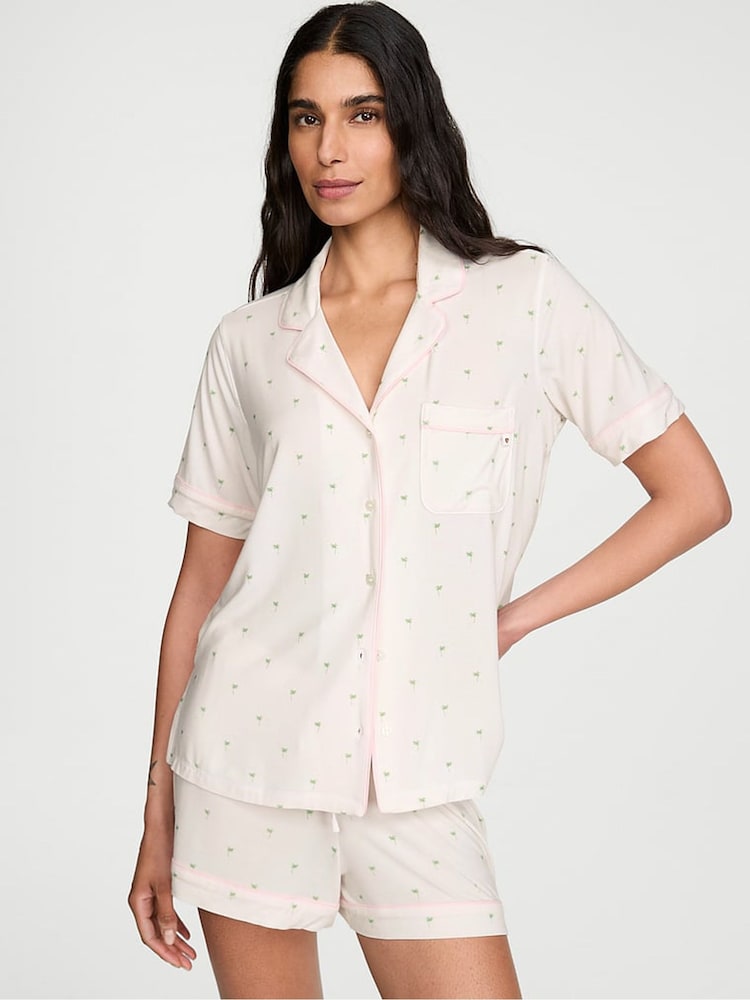Victoria's Secret White Mini Palms Modal Short Pyjamas Set - Image 1 of 2