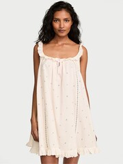 Victoria's Secret Coconut White Ditsy Floral Short Slip Dress - Image 2 of 3