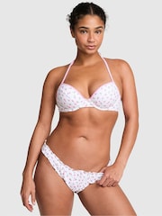 Victoria's Secret Pink White Ditsy Floral Push Up Bikini Top - Image 1 of 2