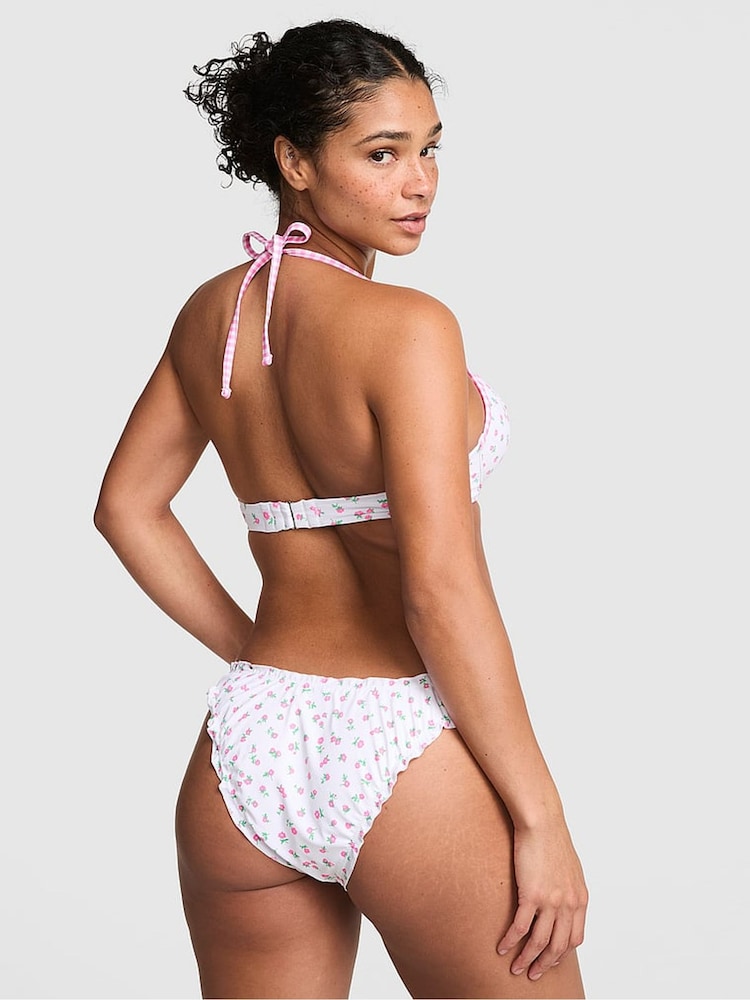 Victoria's Secret Pink White Ditsy Floral Push Up Bikini Top - Image 2 of 2