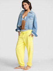 Victoria's Secret PINK Pineapple Yellow Cuffed Fleece Joggers - Image 1 of 2