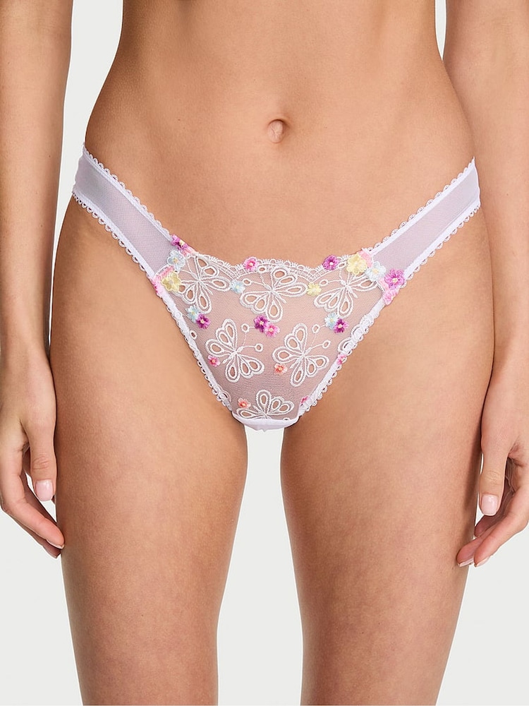 Victoria's Secret White Butterflies Embroidery Knickers - Image 1 of 3