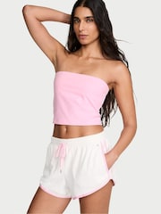 Victoria's Secret Coconut White Terry Curved Hem Shorts - Image 1 of 2