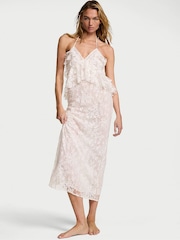Victoria's Secret Coconut White Lace Ruffled Maxi Slip Dress - Image 1 of 2