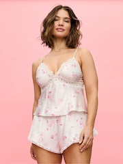 Victoria's Secret Pink Floral Butterflies Jacquard Cami & Short Set - Image 1 of 3