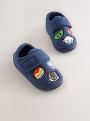 marine - Chaussons Marvel Cosy à fermeture par contact à semelle de cuvette - Image 1 de 5