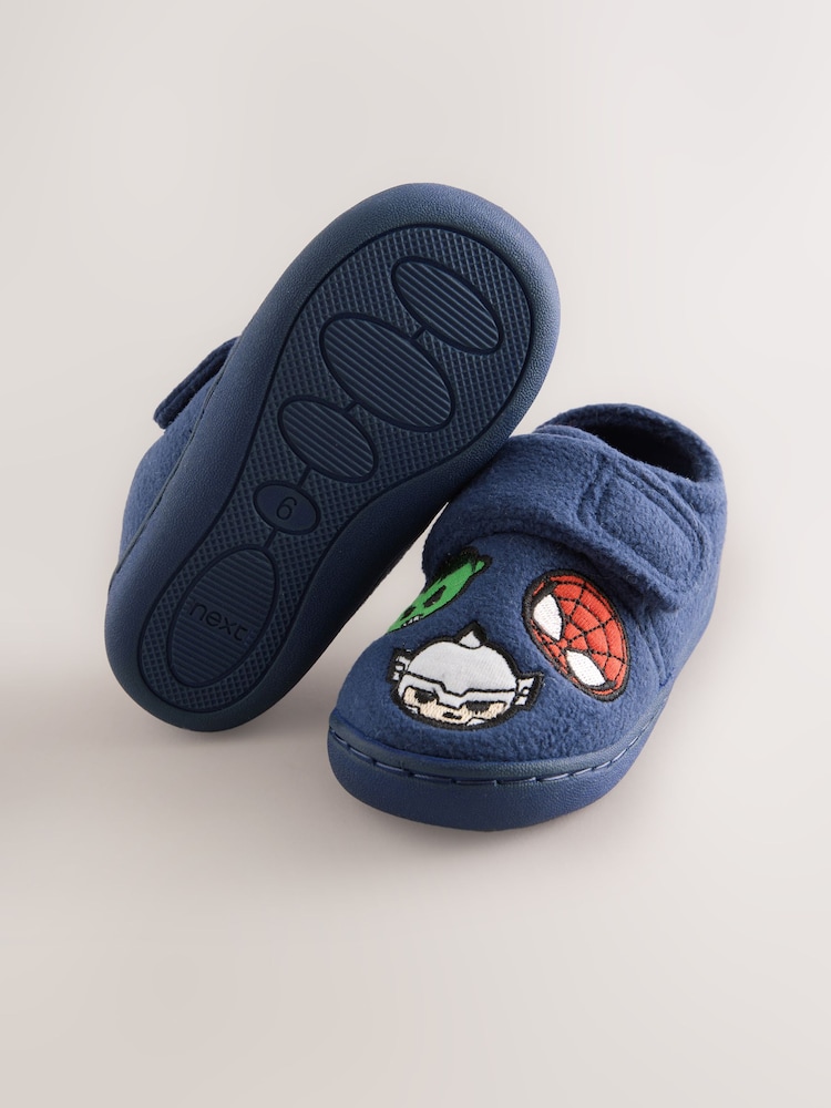 marine - Chaussons Marvel Cosy à fermeture par contact à semelle de cuvette - Image 5 de 5 marine - Chaussons Marvel Cosy à fermeture par contact à semelle de cuvette - Image 5 de 5