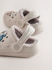 Neutral Dino Warm Lined Slipper Clogs - Image 4 of 5