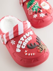 Red Festive - Warm Lined Slipper Clogs - Larawan 3 ng 5