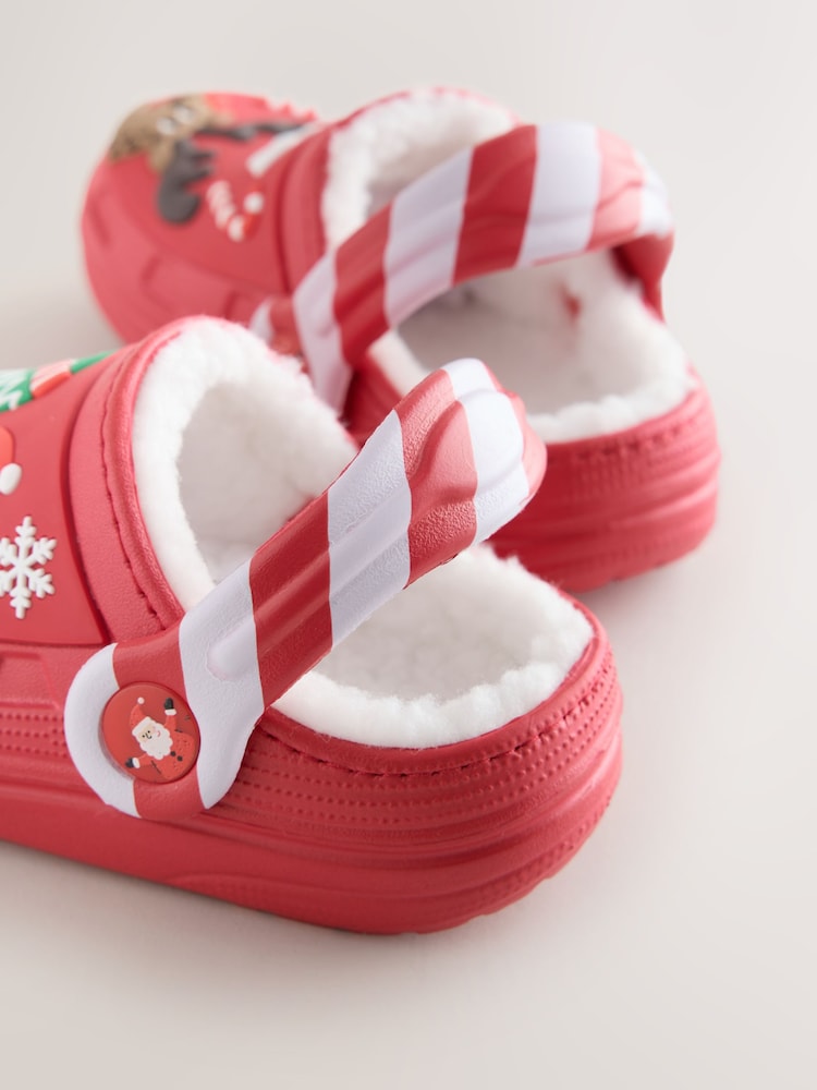 Red Festive - Warm Lined Slipper Clogs - Larawan 5 ng 5
