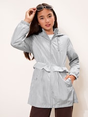 Lipsy Blue Shower Resistant Lightweight Peplum Raincoat (5-14yrs) - Image 1 of 5