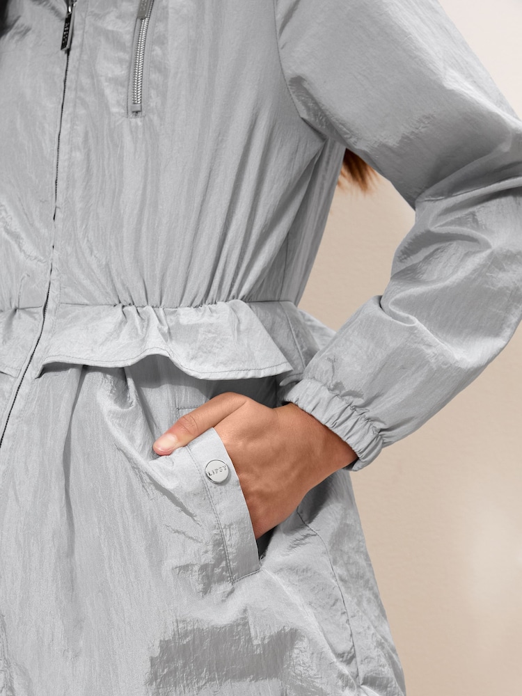 Lipsy Blue Shower Resistant Lightweight Peplum Raincoat (5-14yrs) - Image 2 of 5